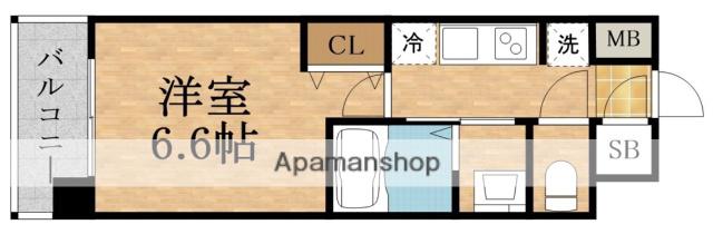 ADVANCE大阪城東ブロード(1K/8階)の間取り写真