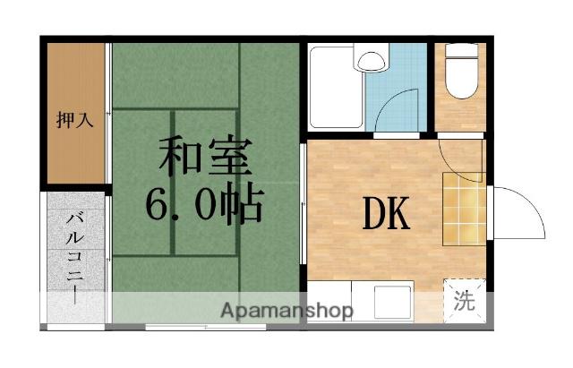 ハイツ寿(1DK/2階)の間取り写真