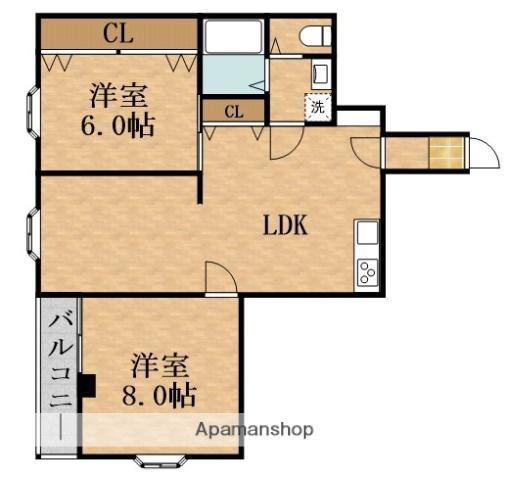 QUEENLIFEIMAZU(2LDK/8階)の間取り写真