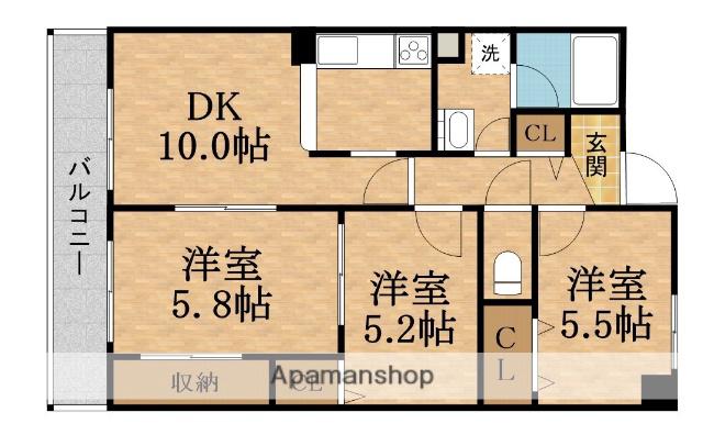 GRAN STEADY深江橋(3DK/6階)の間取り写真