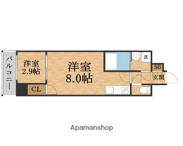 GARDENIA城北公園(1LDK/4階)の間取り写真