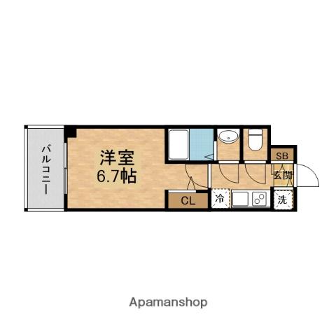 S-RESIDENCE城東SEVER(1K/12階)の間取り写真