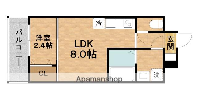 S-MOVE緑橋(1LDK/1階)の間取り写真