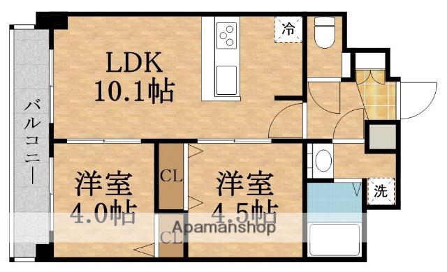 PRESSANCE野江内代ペルティエ(2LDK/13階)の間取り写真
