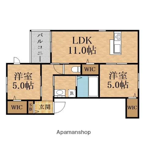 マグノリア古市(2LDK/4階)の間取り写真