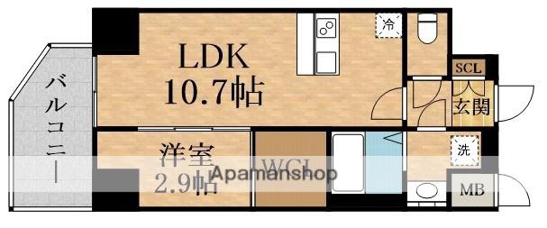 メルディアクレスト桜ノ宮キリッシュ(1LDK/6階)の間取り写真