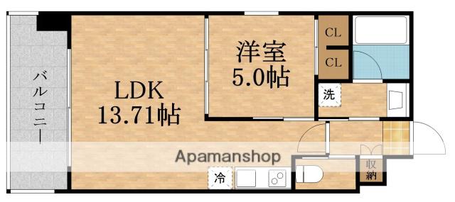 プレジオ三国ASIAN(1LDK/7階)の間取り写真