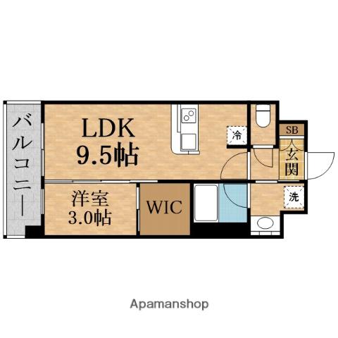 コンフォリア・リヴ新大阪西宮原ソルテラス(1LDK/4階)の間取り写真