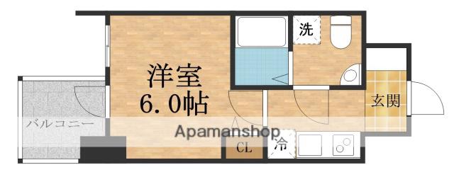 SERENITE FRANC SHIN-OSAKA(1K/10階)の間取り写真