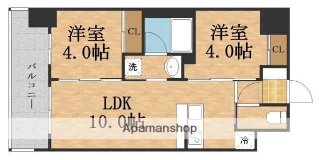 SERENITE FRANC SHIN-OSAKA(2LDK/3階)の間取り写真