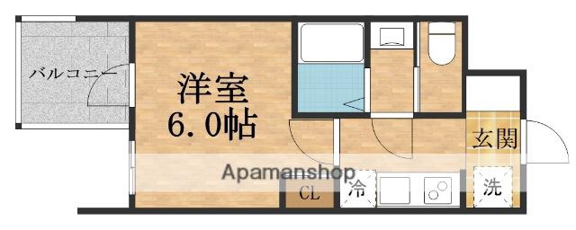 SERENITE FRANC SHIN-OSAKA(1K/3階)の間取り写真