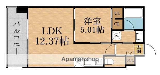 プレジオ三国EURO(1LDK/7階)の間取り写真