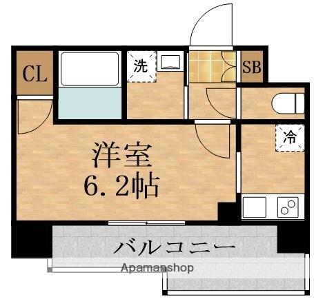 プレサンス東三国エンブレイス(ワンルーム/9階)の間取り写真