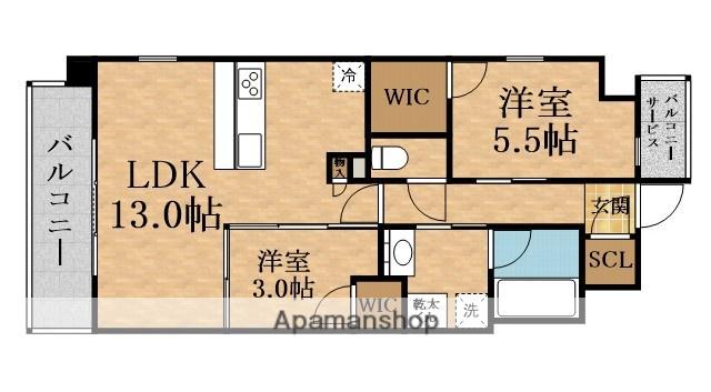 スプランディッド城東関目(2LDK/2階)の間取り写真