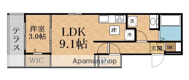 アザレア深江橋(1LDK/1階)の間取り写真