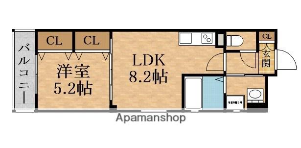 CREARE八雲東(1LDK/1階)の間取り写真