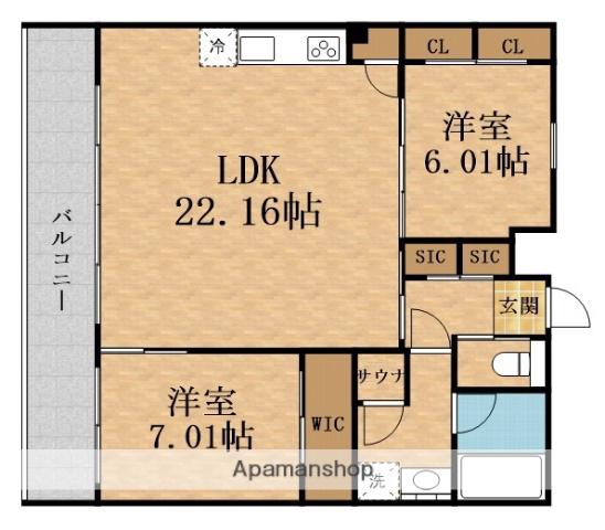 PREGIO HIGASHI MIKUNI(2LDK/8階)の間取り写真