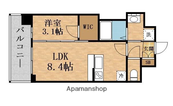 PRESSANCE東小橋エレディータ(1LDK/4階)の間取り写真