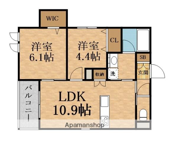 都島区都島北通1丁目へーベルメゾン(2SLDK/1階)の間取り写真