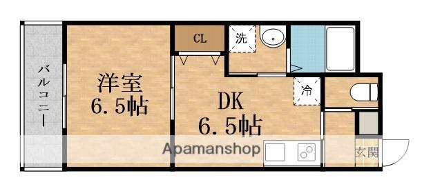 セジュール野江(1DK/2階)の間取り写真