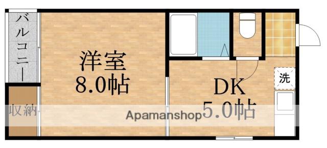 ササイマンション(1DK/3階)の間取り写真