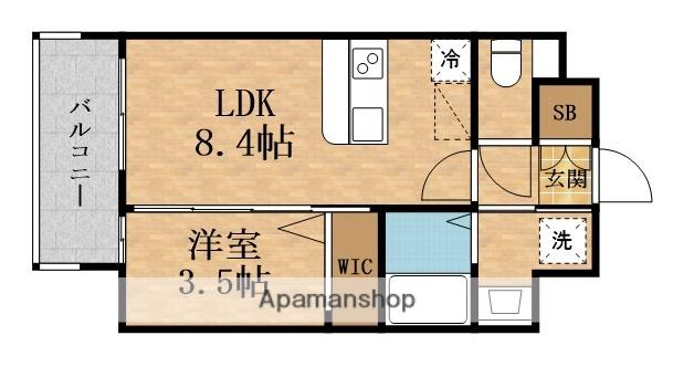 LUXE玉造南(1LDK/6階)の間取り写真