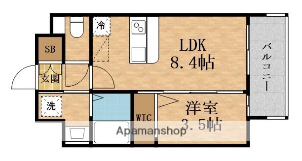 LUXE玉造南(1LDK/10階)の間取り写真