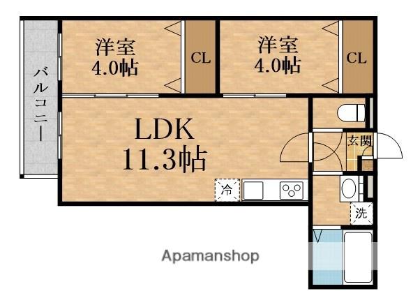 FELICIARE HANATEN(2LDK/1階)の間取り写真