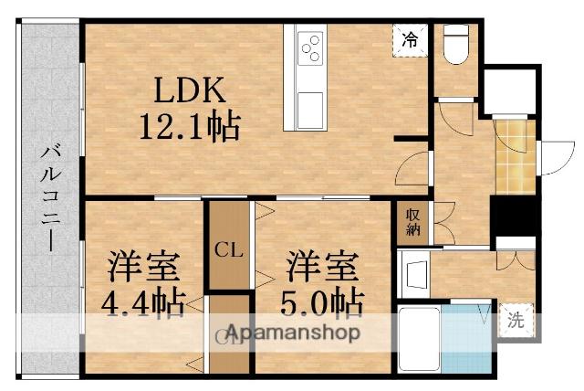 プレサンス京橋GREEN YARDアルミラ(2LDK/7階)の間取り写真