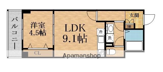 アルカンシェルコート緑橋(1LDK/3階)の間取り写真