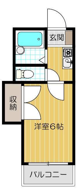 シャルマン河原(1K/4階)の間取り写真