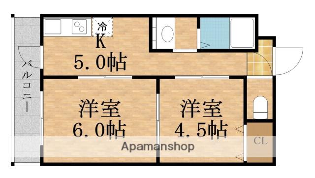 ニューハイツ川端(2K/3階)の間取り写真