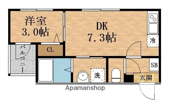REVE COURT(1DK/3階)の間取り写真
