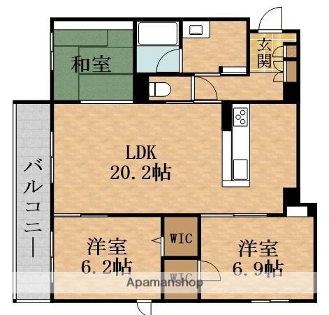 シャーメゾン深江北(2LDK/3階)の間取り写真