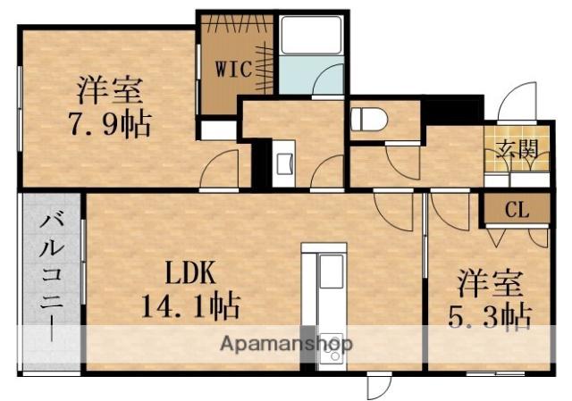 シャーメゾン深江北(2LDK/2階)の間取り写真
