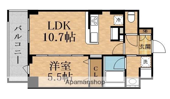 ハピネスガーデン新大阪(1LDK/3階)の間取り写真