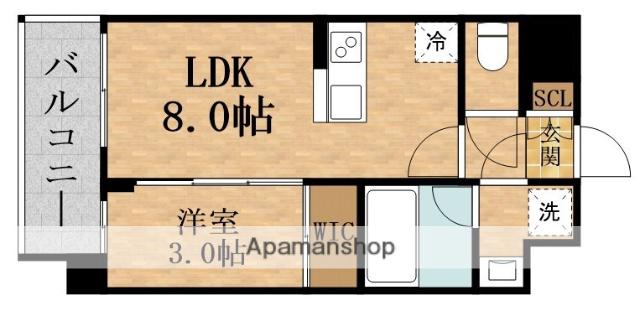 エスリードレジデンス玉造ザ・イースト(1LDK/15階)の間取り写真