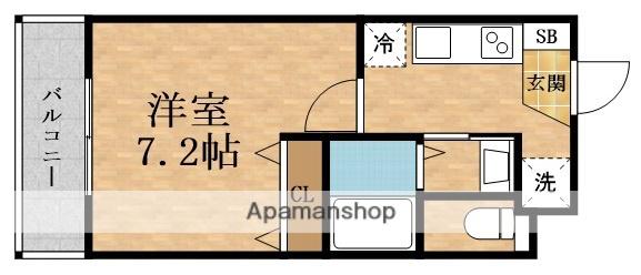 AILE放出(1K/4階)の間取り写真