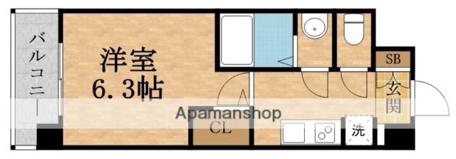 SERENITE SHIN-OSAKA ARIE(1K/4階)の間取り写真