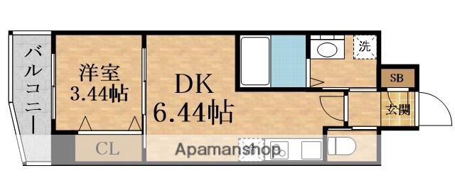 クローバー・グランデ今里(1DK/7階)の間取り写真