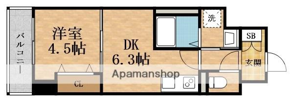 クローバー・レジデンス城東放出(1DK/9階)の間取り写真