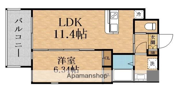 プレジオ城東(1LDK/3階)の間取り写真