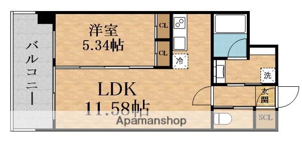 プレジオ城東(1LDK/11階)の間取り写真