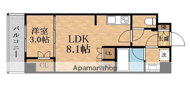 ウエリスアーバン守口(1LDK/5階)の間取り写真