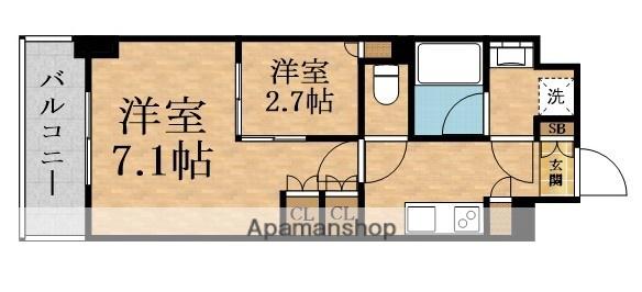 ウエリスアーバン守口(2K/5階)の間取り写真