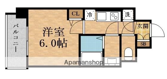 レジュールアッシュ緑橋駅前(1K/9階)の間取り写真