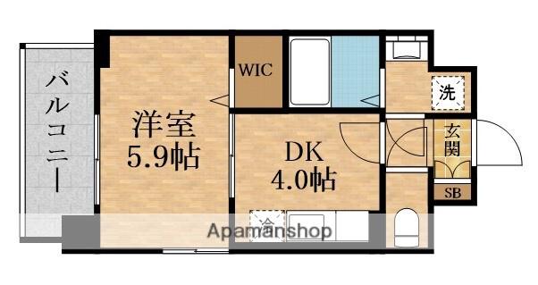 レジュールアッシュ緑橋駅前(1DK/10階)の間取り写真