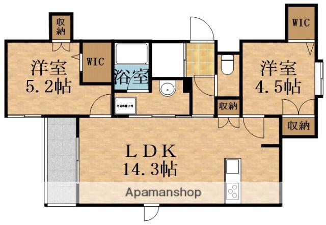 内代レジデンスノース(2LDK/2階)の間取り写真