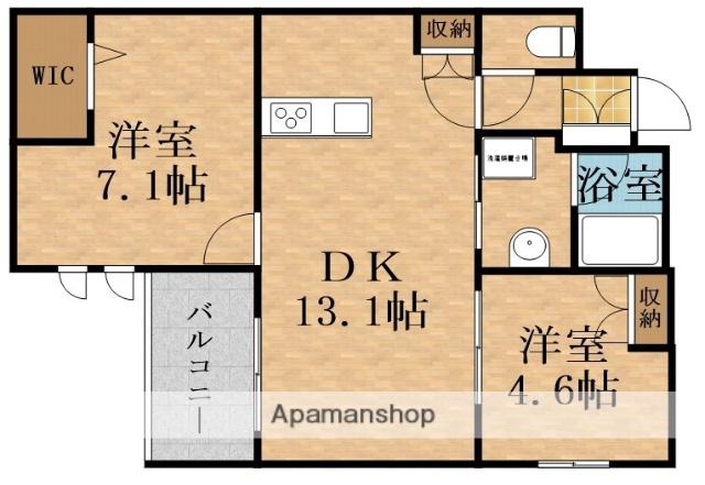 内代レジデンスノース(2LDK/1階)の間取り写真