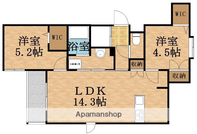 内代レジデンスノース(2LDK/4階)の間取り写真